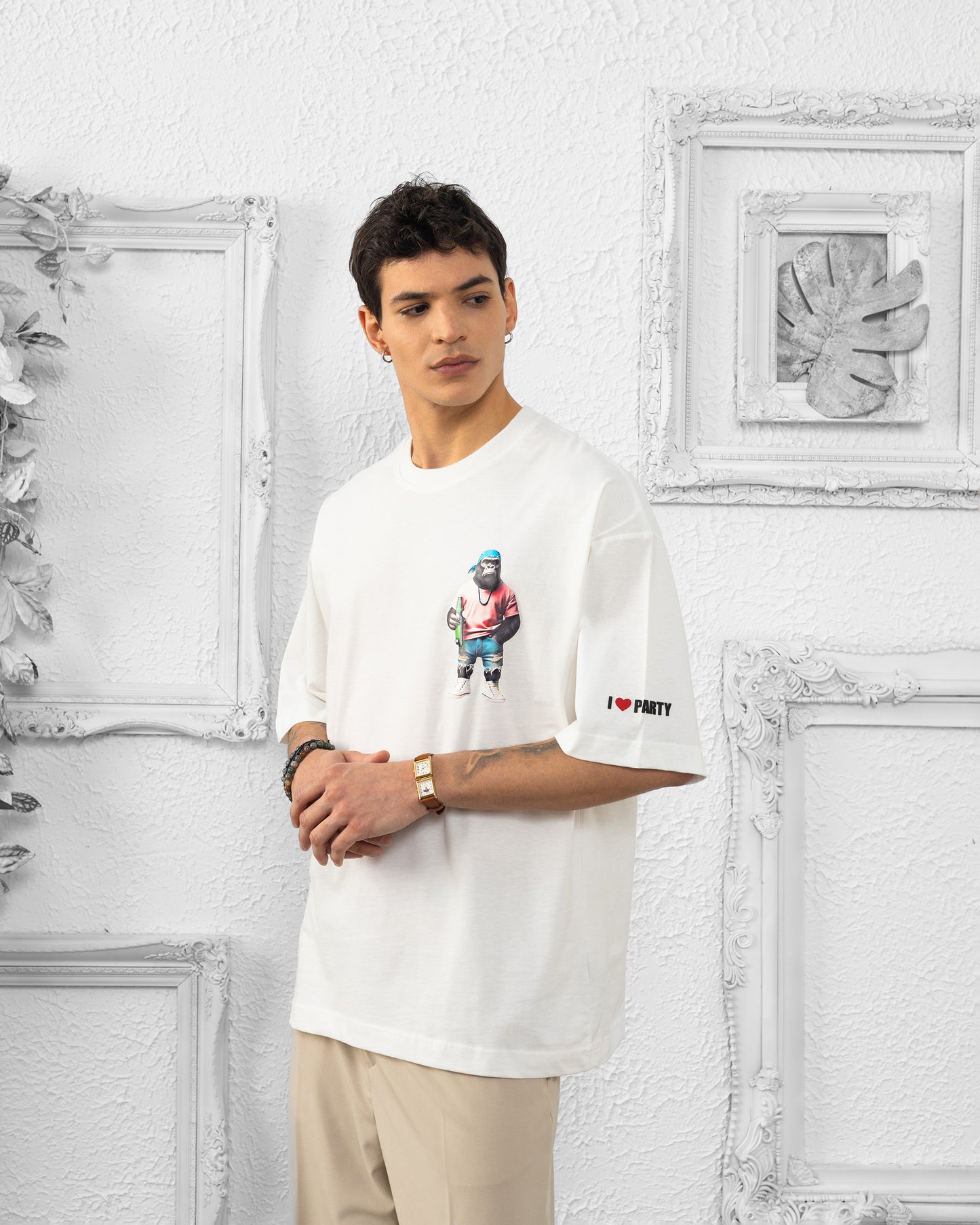 T-SHIRT ANIMAL PARTY, Spring/Summer, Gorilla White 3D