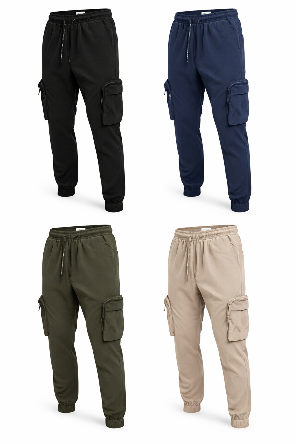 Bill Tornade Paris - Pantalon Cargo Jogger – Poches Zippées – Stretch - RÉF : 19960