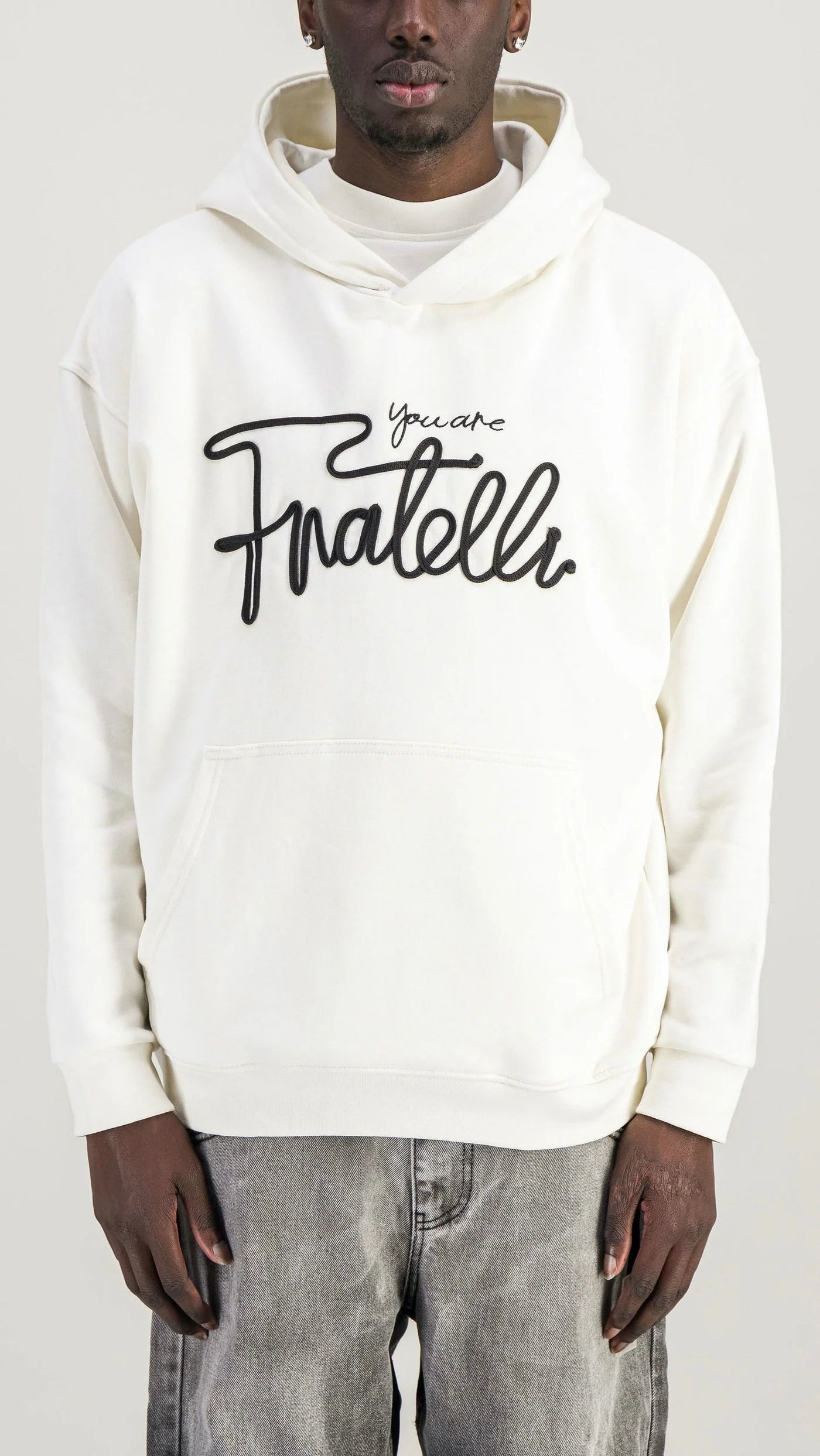 ALEXANDRO FRATELLI - SWEAT OVERSIZE - LACET SIGNATURE  - Blanc