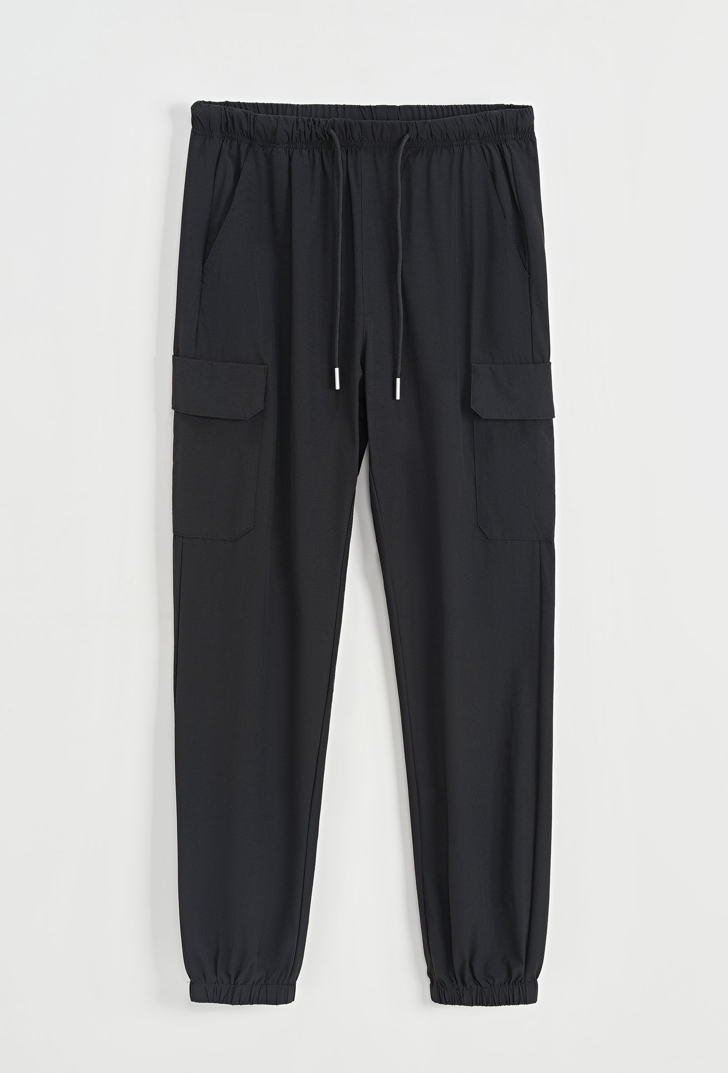 Pantalon Cargo Noir « Tissu Façon St*ne Isl*nd »