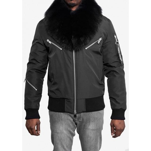 RICHARD VALENTINE - BOMBER SATIN - MATTEO - BLACK