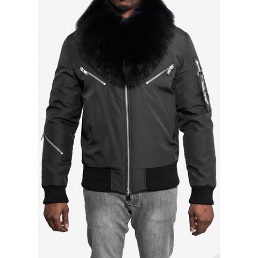 RICHARD VALENTINE - BOMBER SATIN - MATTEO - BLACK