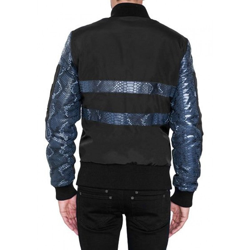 RICHARD VALENTINE - BOMBER MARCO - NOIR et Véritable peau de serpent