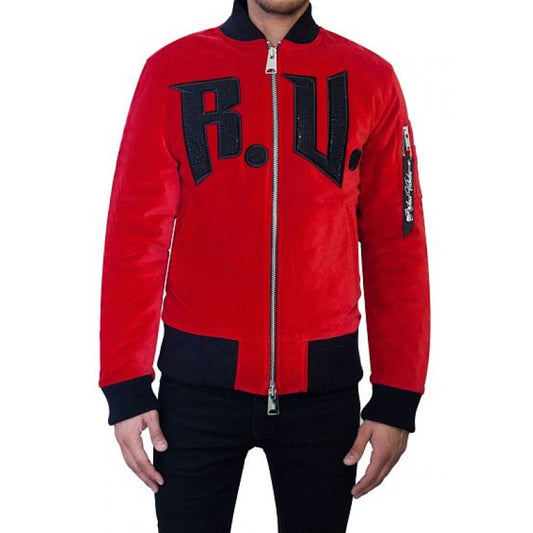 RICHARD VALENTINE - BOMBER MANLEY - VELOURS ROUGE