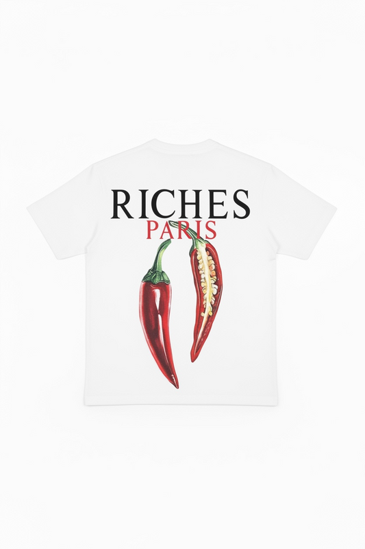 T-shirt Riches Paris Blanc Réf:RCH-863 (Piment)