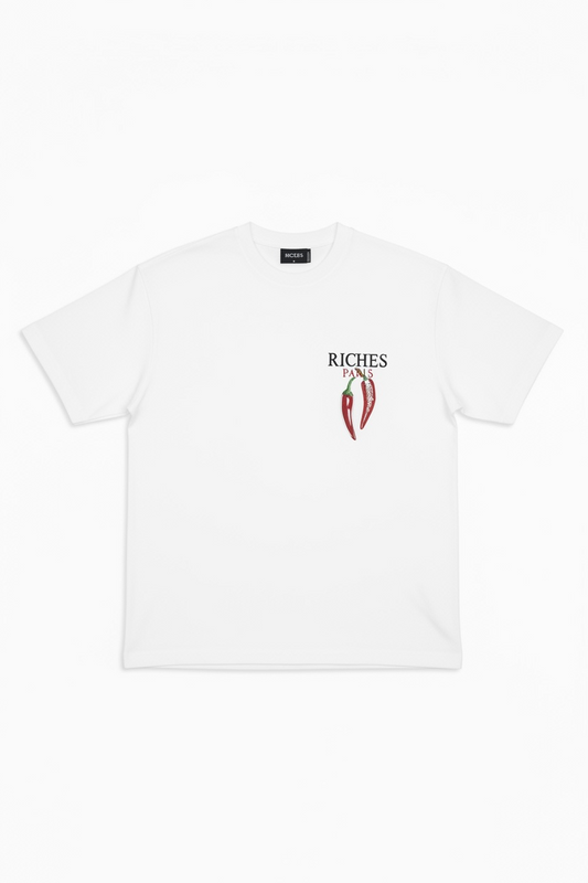 T-shirt Riches Paris Blanc Réf:RCH-863 (Piment)