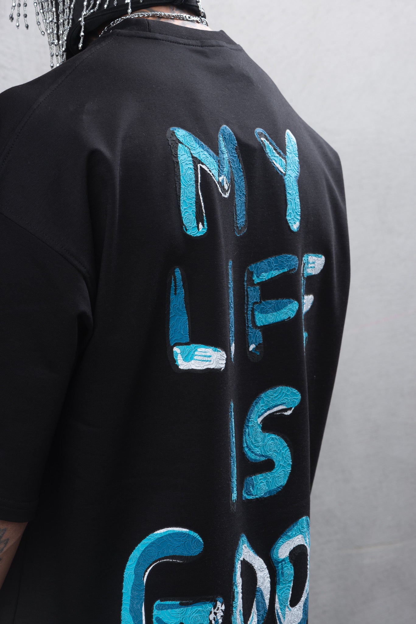 T-SHIRT OVERSIZE, My Life Is Good, Noir, Spring/Summer 25