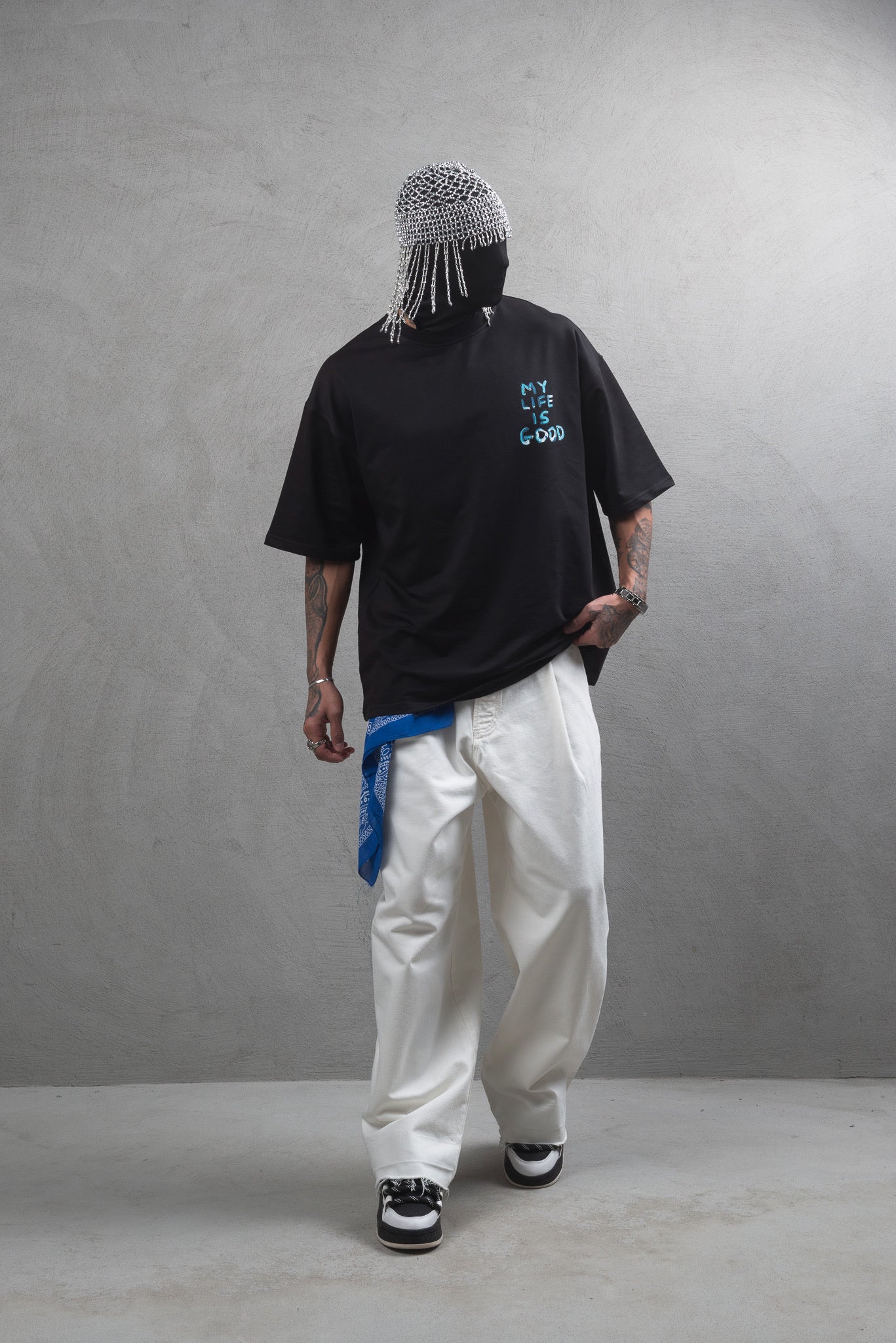 T-SHIRT OVERSIZE, My Life Is Good, Noir, Spring/Summer 25