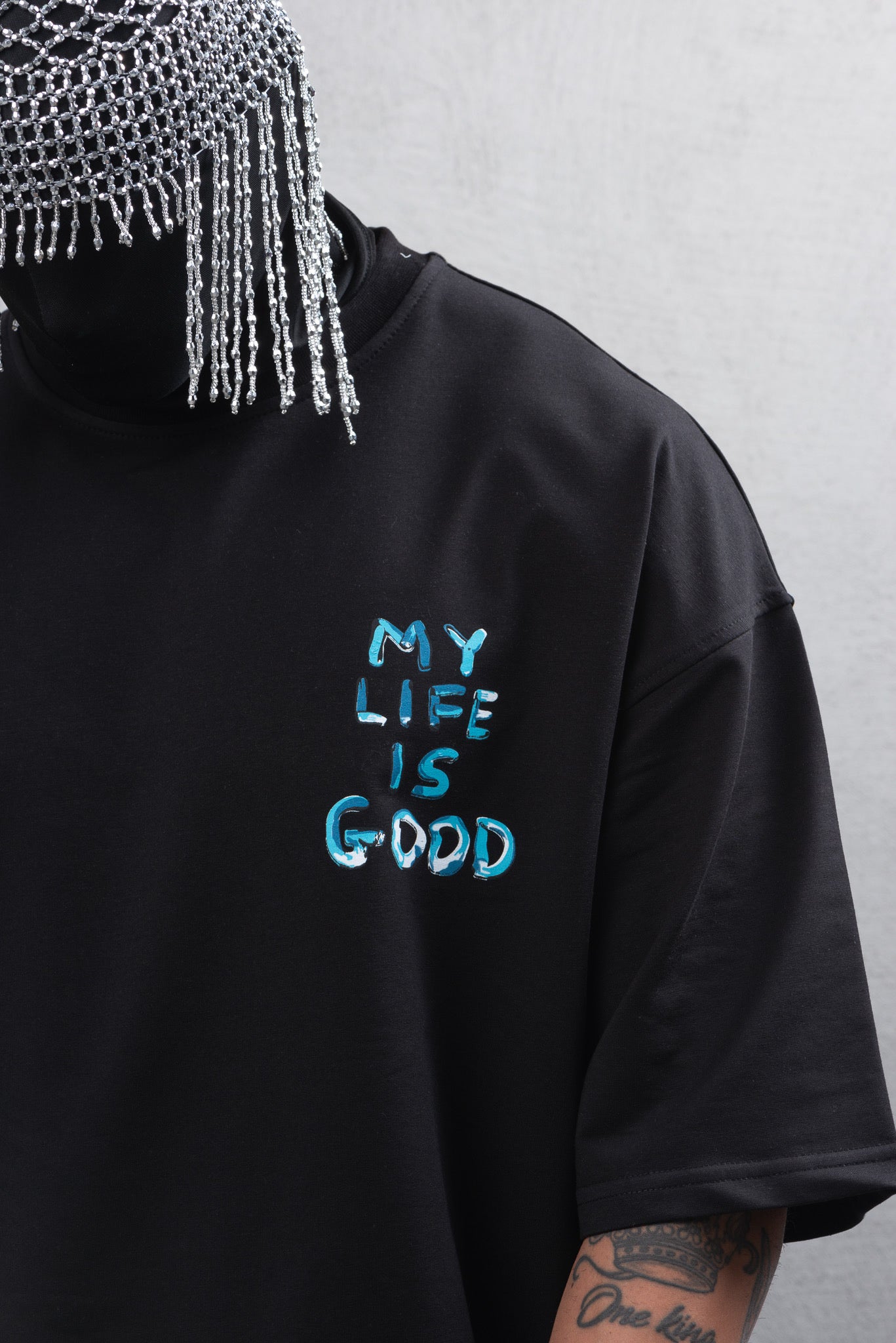 T-SHIRT OVERSIZE, My Life Is Good, Noir, Spring/Summer 25