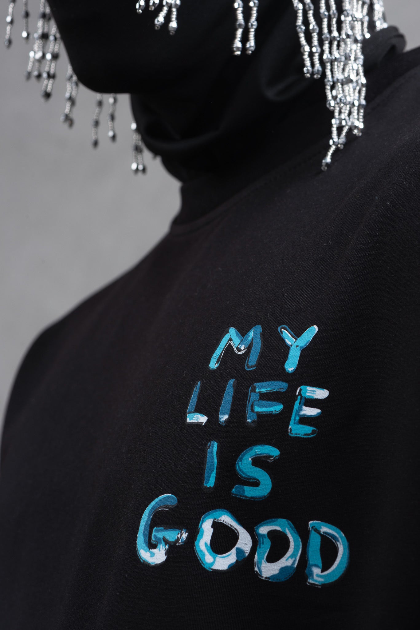 T-SHIRT OVERSIZE, My Life Is Good, Noir, Spring/Summer 25