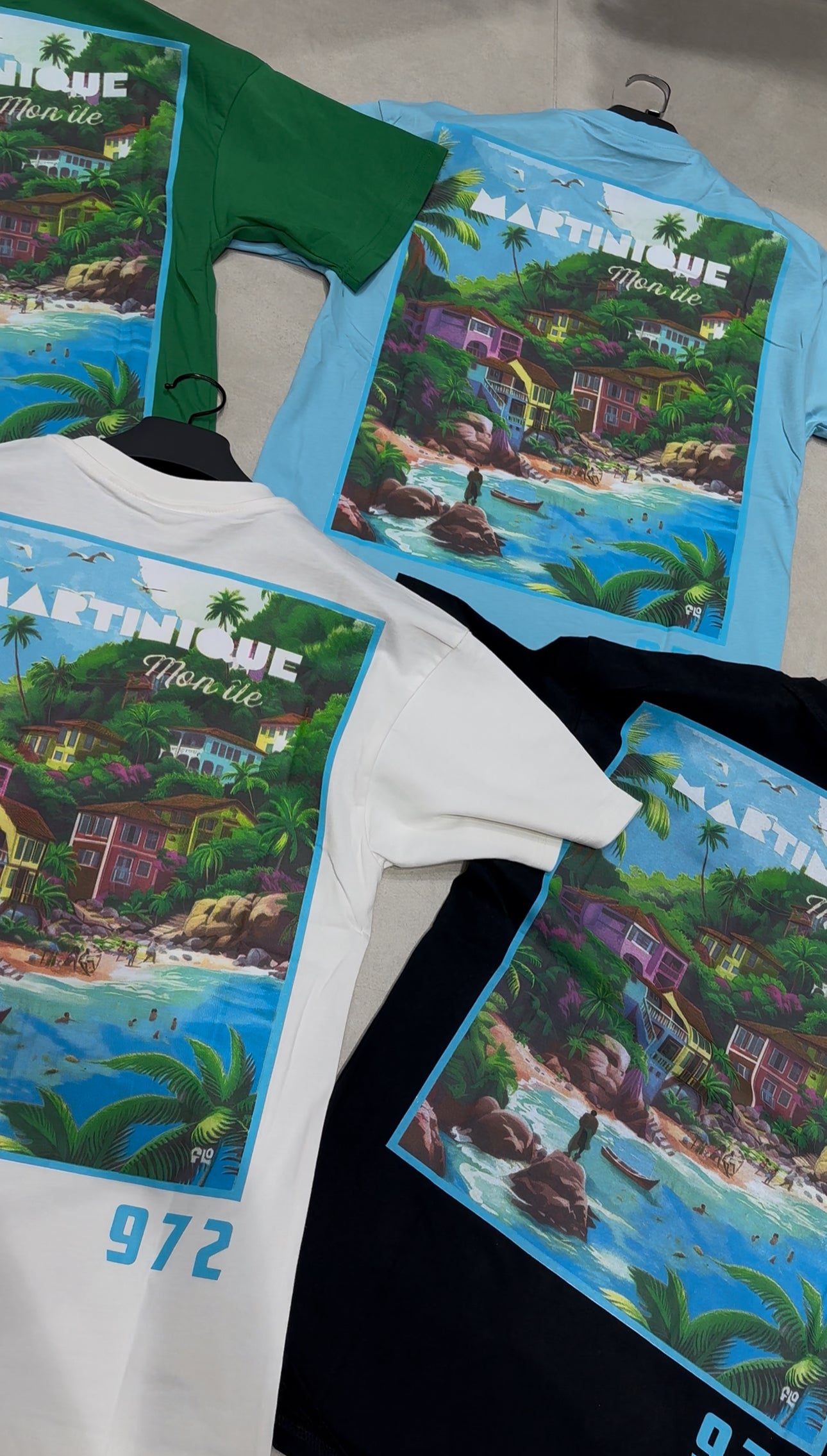T-SHIRT MARTINIQUE 972 - BLEU CIEL