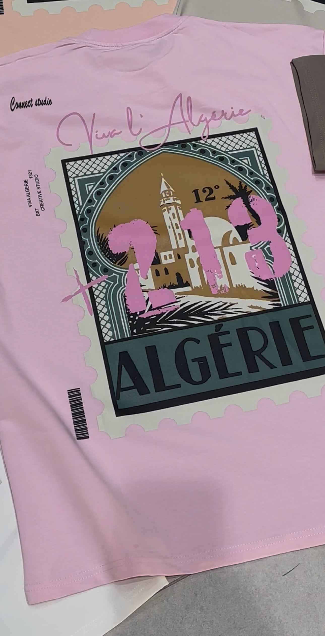 T-SHIRT VIVA L’ ALGERIE +213 - ROSE