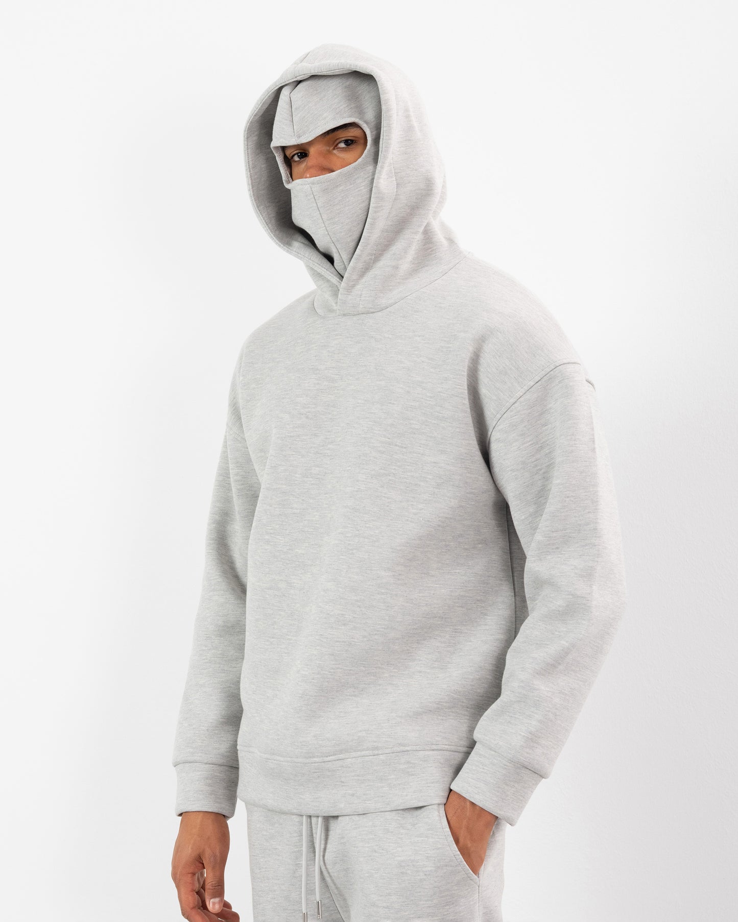 HOODIE CAGOULE SCUBA – Oversize Premium -Gris Clair