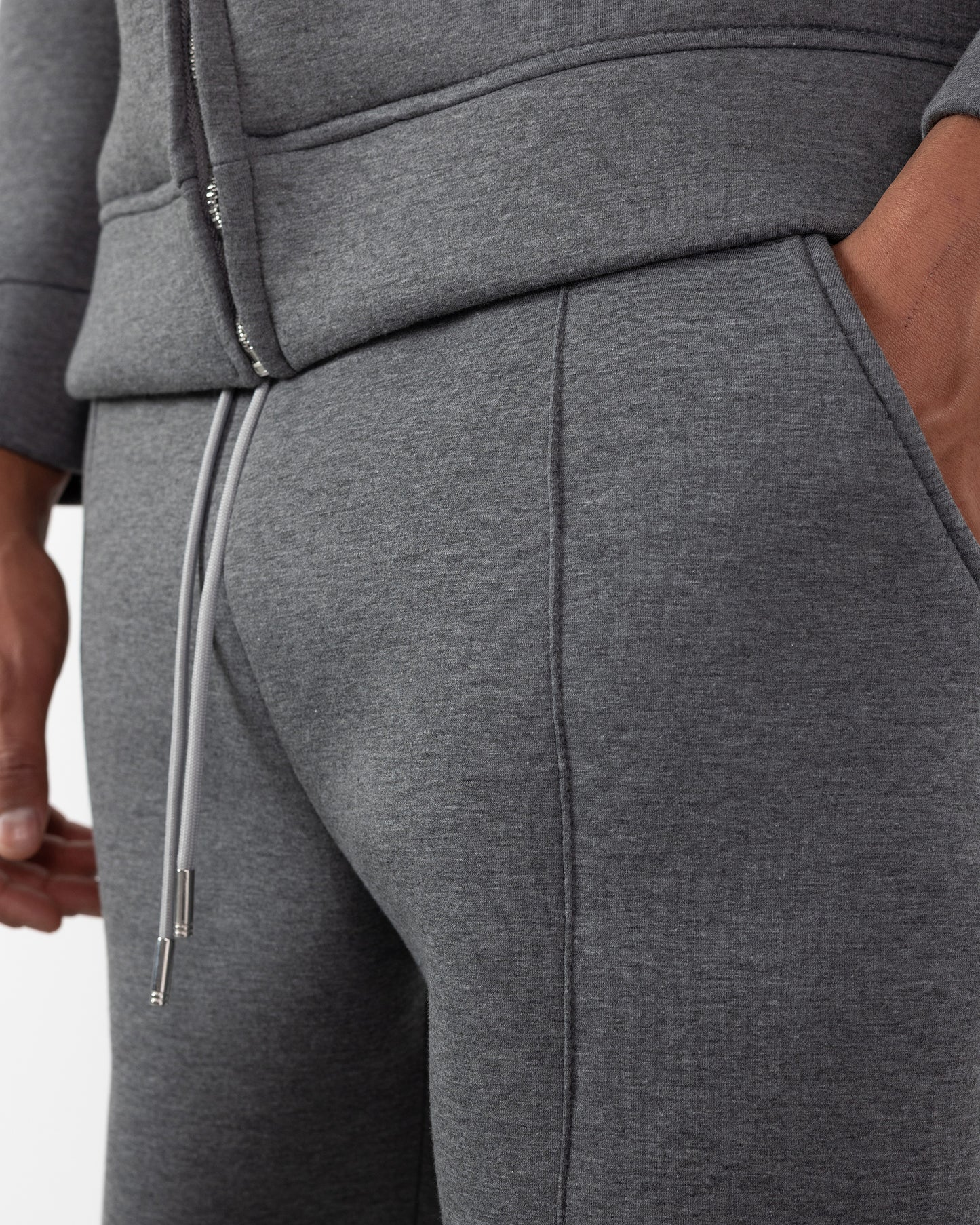 Ensemble Scuba Oversize – Veste Col Chemise + Jogging – Gris Foncé