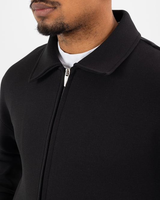 Ensemble Scuba Oversize – Veste Col Chemise + Jogging – Noir