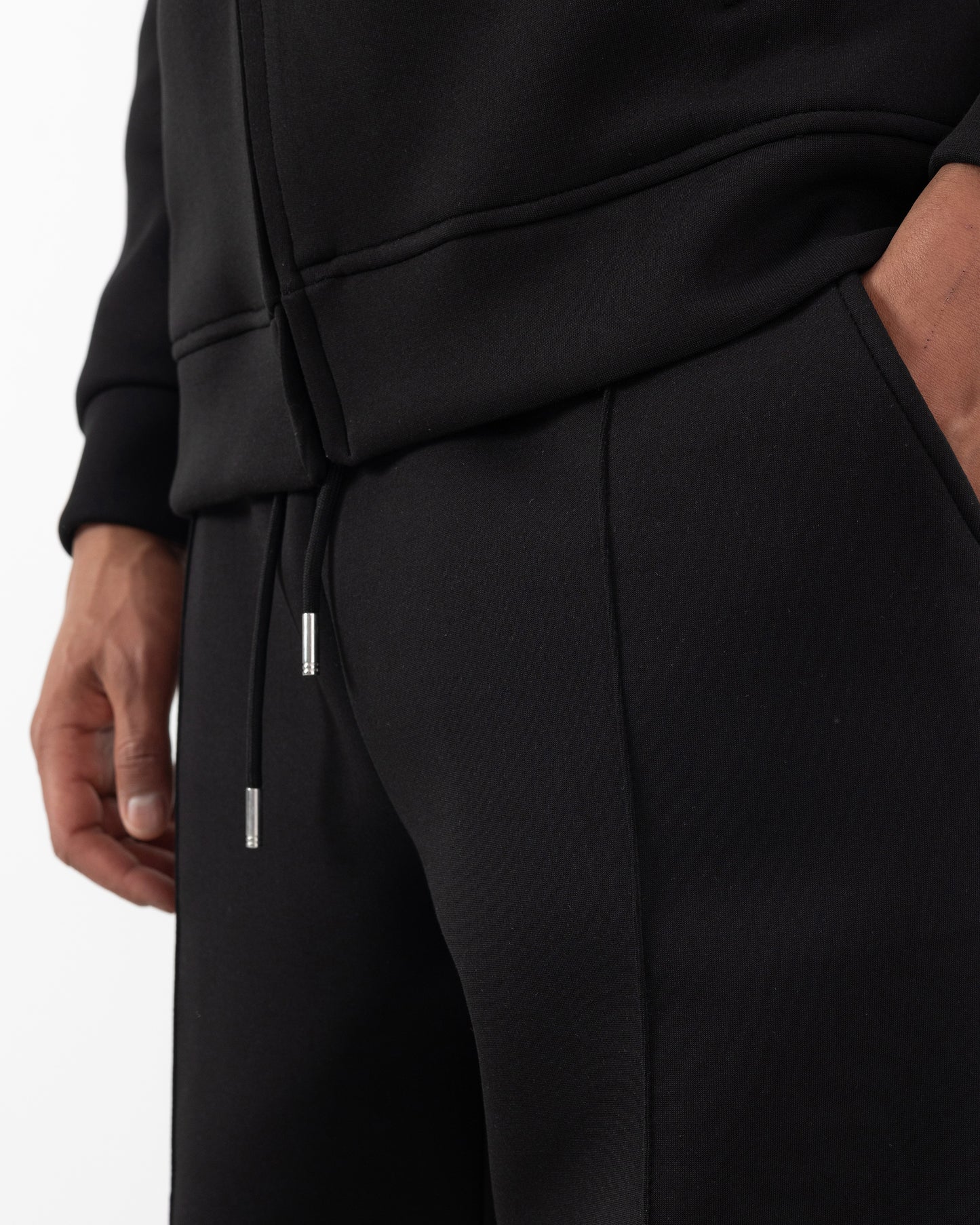 Ensemble Scuba Oversize – Veste Col Chemise + Jogging – Noir