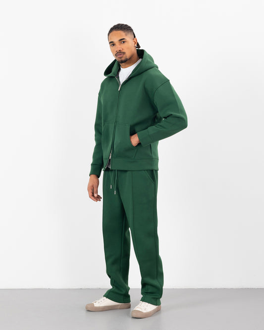 Ensemble Oversize SCUBA – Hoodie Zip + Jogging – Plus Eighteen - VERT BOUTEILLE