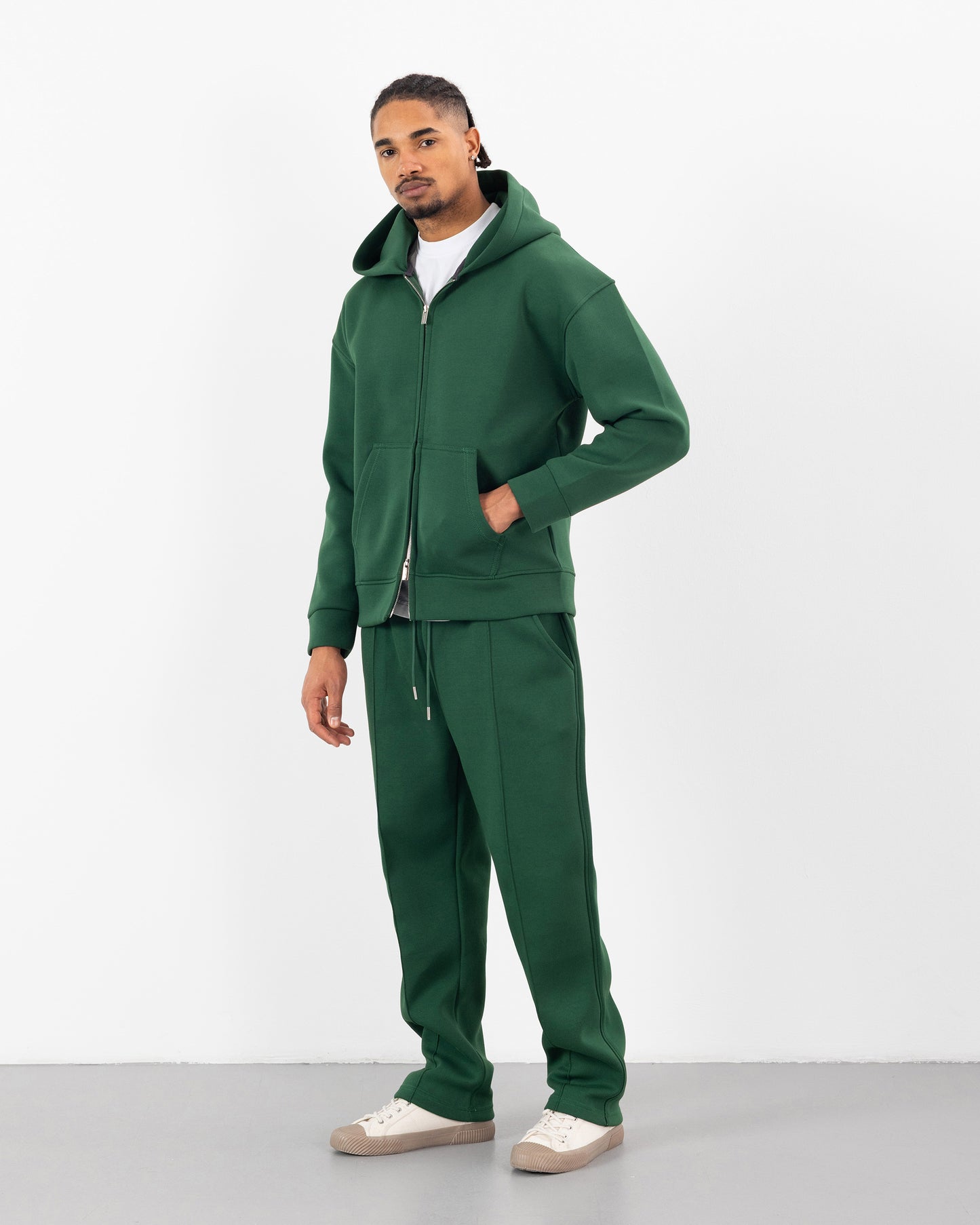 Ensemble Oversize SCUBA – Hoodie Zip + Jogging – Plus Eighteen - VERT BOUTEILLE