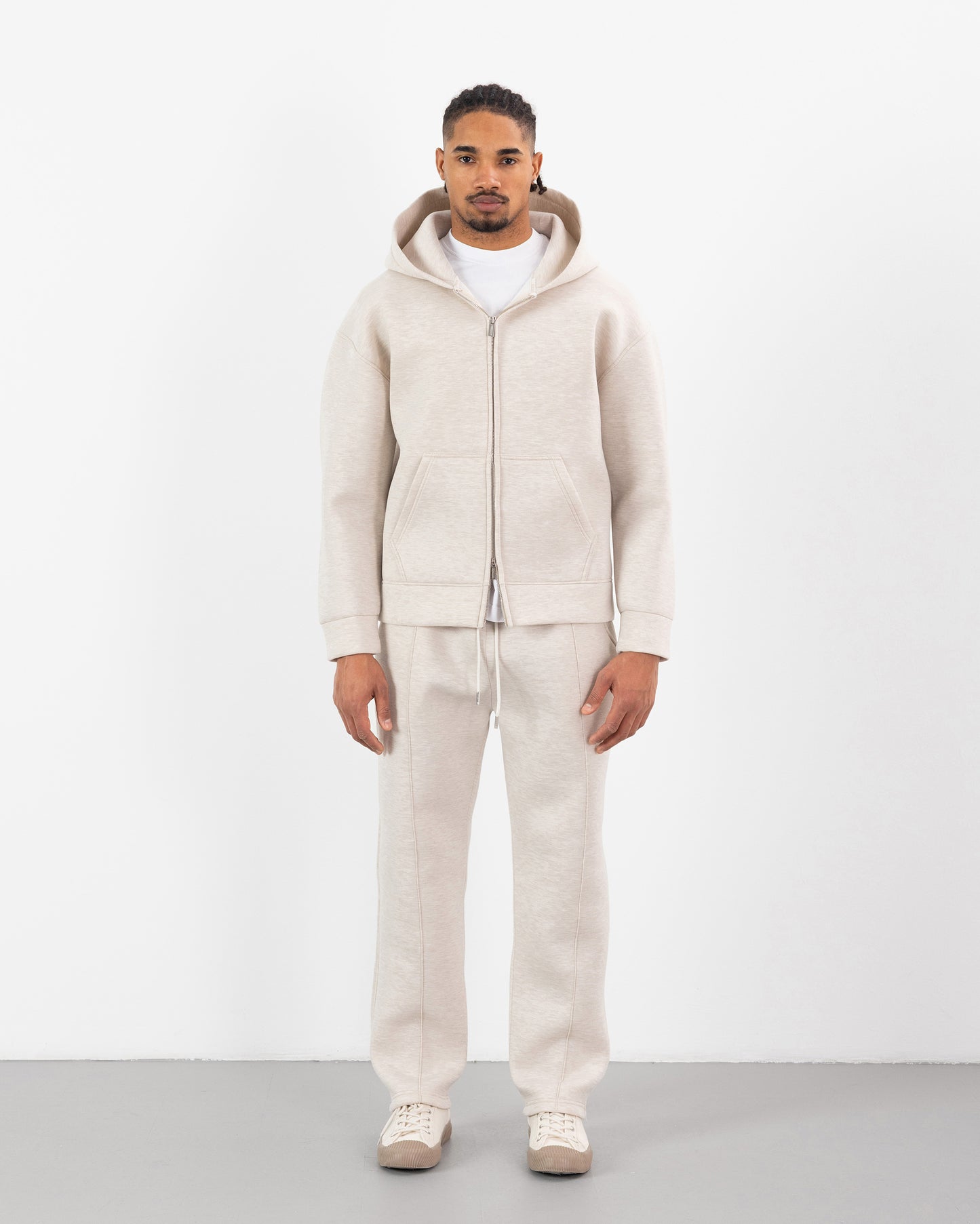 Ensemble Oversize SCUBA – Hoodie Zip + Jogging – Plus Eighteen - BEIGE