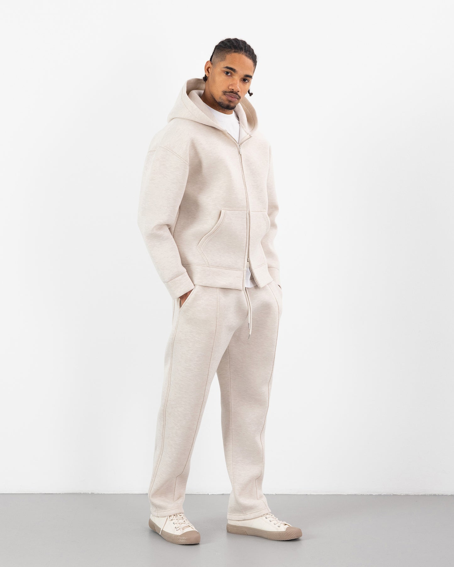 Ensemble Oversize SCUBA – Hoodie Zip + Jogging – Plus Eighteen - BEIGE