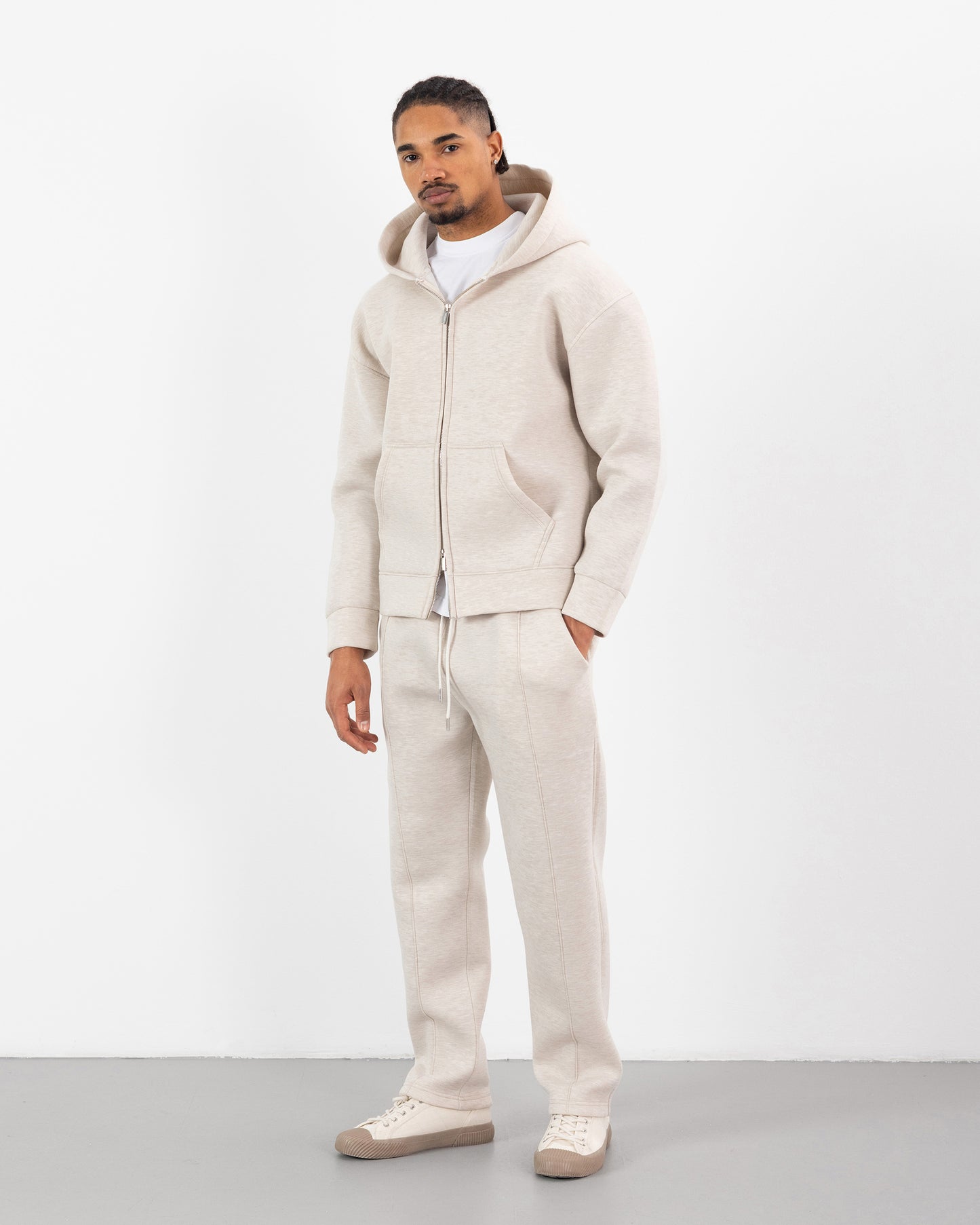 Ensemble Oversize SCUBA – Hoodie Zip + Jogging – Plus Eighteen - BEIGE