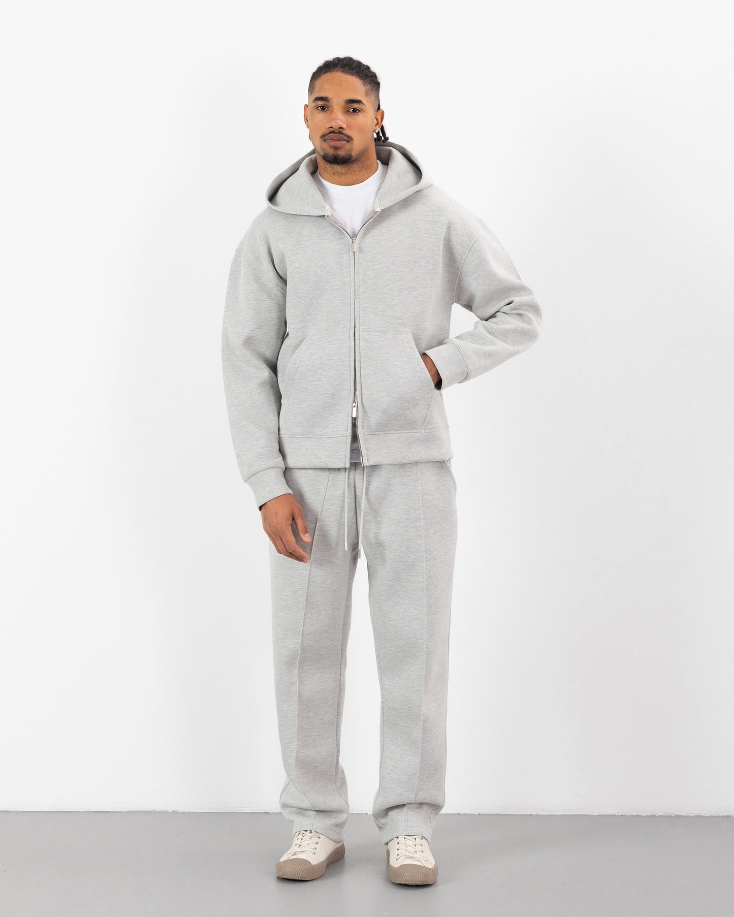 Ensemble Oversize SCUBA – Hoodie Zip + Jogging – Plus Eighteen - GRIS CLAIR
