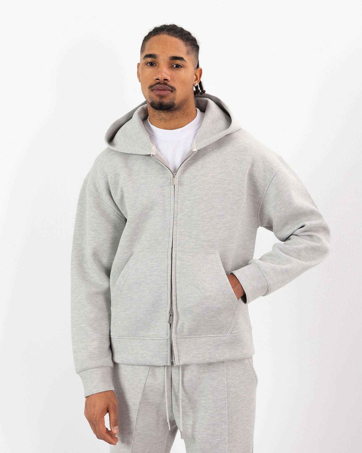Ensemble Oversize SCUBA – Hoodie Zip + Jogging – Plus Eighteen - GRIS CLAIR
