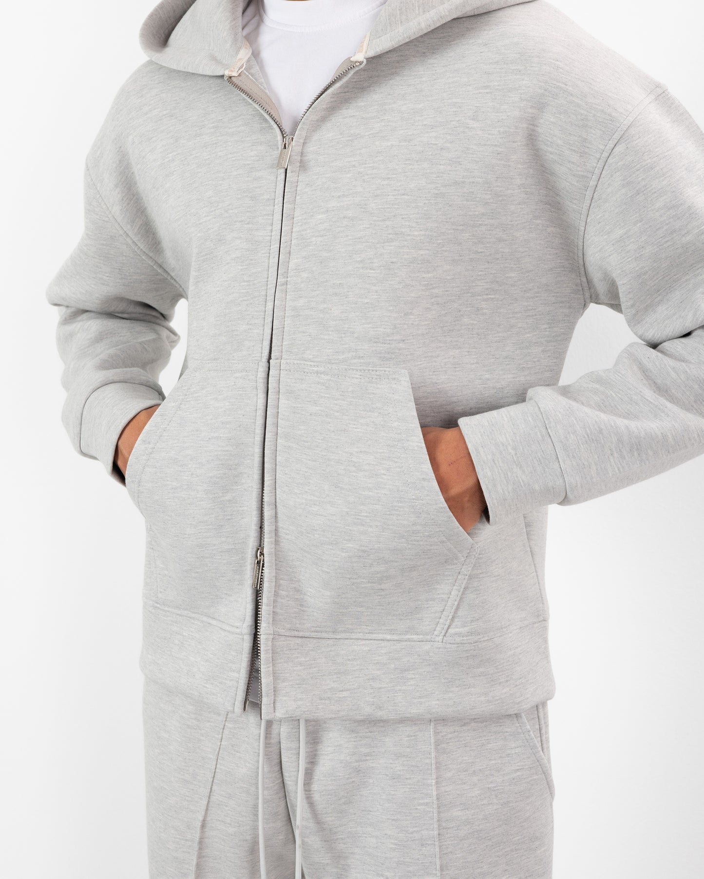 Ensemble Oversize SCUBA – Hoodie Zip + Jogging – Plus Eighteen - GRIS CLAIR