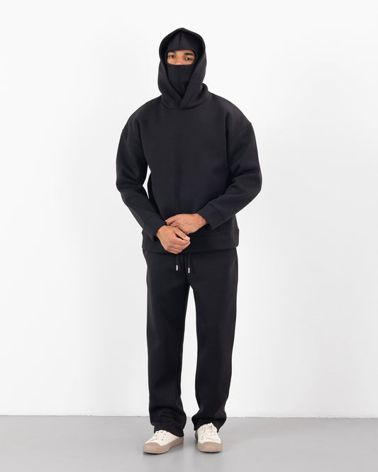 HOODIE CAGOULE SCUBA – Oversize Premium - Noir