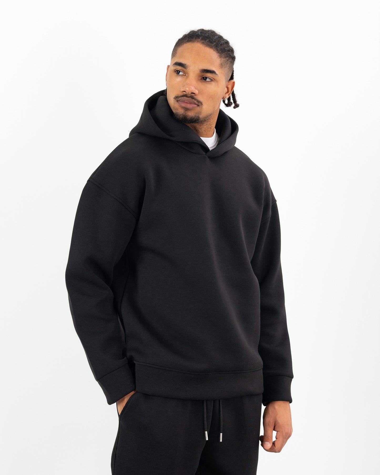 HOODIE CAGOULE SCUBA – Oversize Premium - Noir
