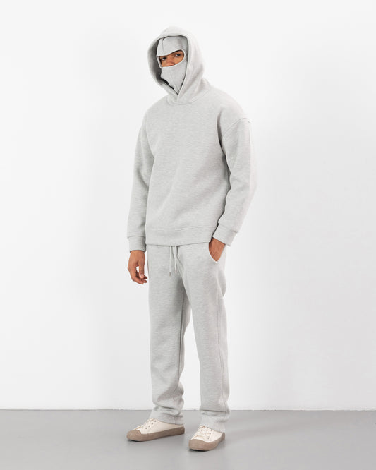 HOODIE CAGOULE SCUBA – Oversize Premium -Gris Clair