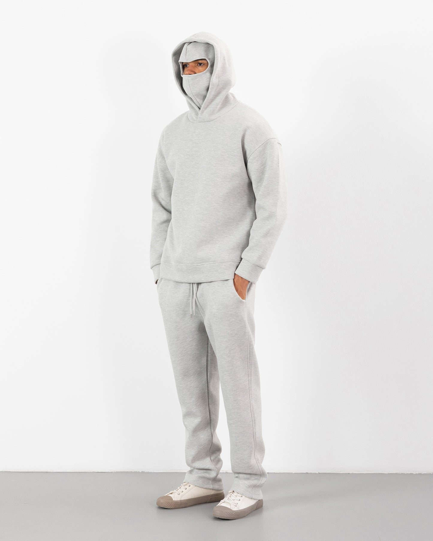 HOODIE CAGOULE SCUBA – Oversize Premium -Gris Clair