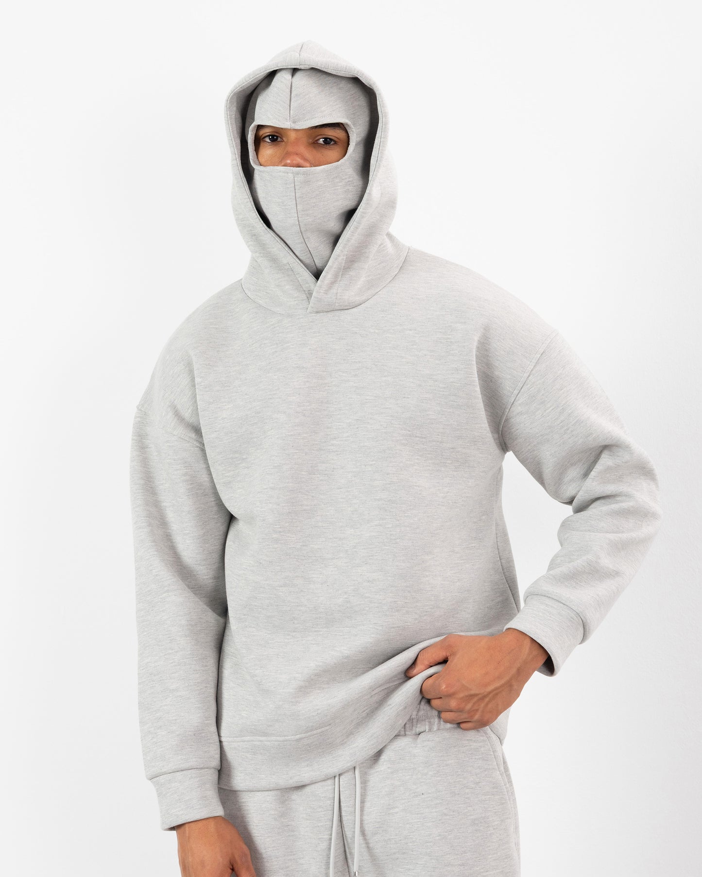 HOODIE CAGOULE SCUBA – Oversize Premium -Gris Clair
