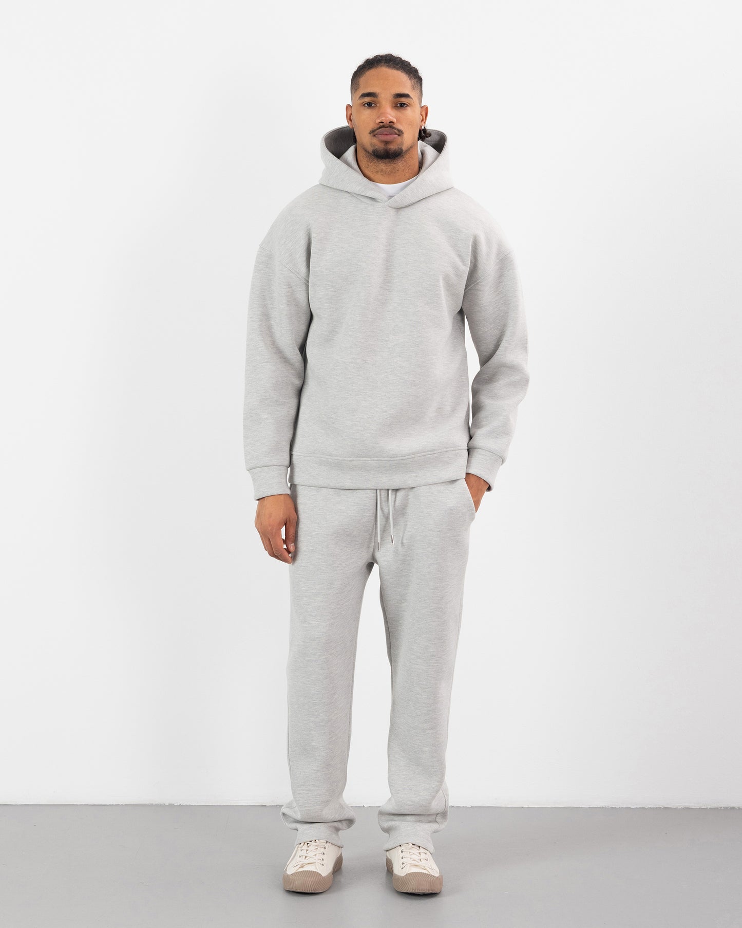 HOODIE CAGOULE SCUBA – Oversize Premium -Gris Clair