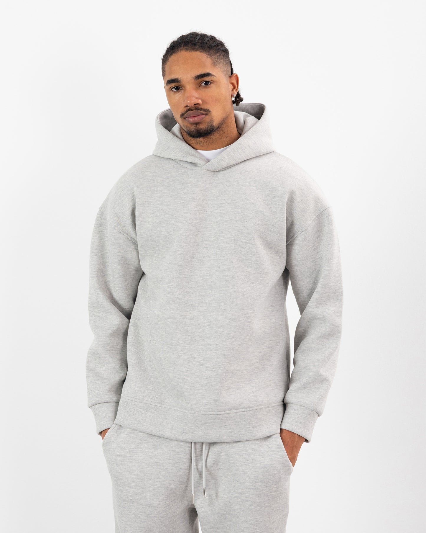HOODIE CAGOULE SCUBA – Oversize Premium -Gris Clair