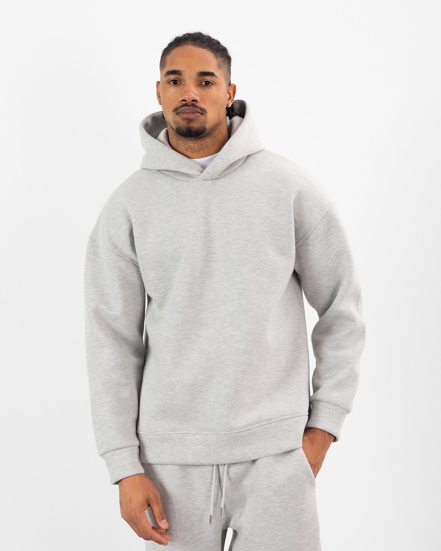 HOODIE CAGOULE SCUBA – Oversize Premium -Gris Clair