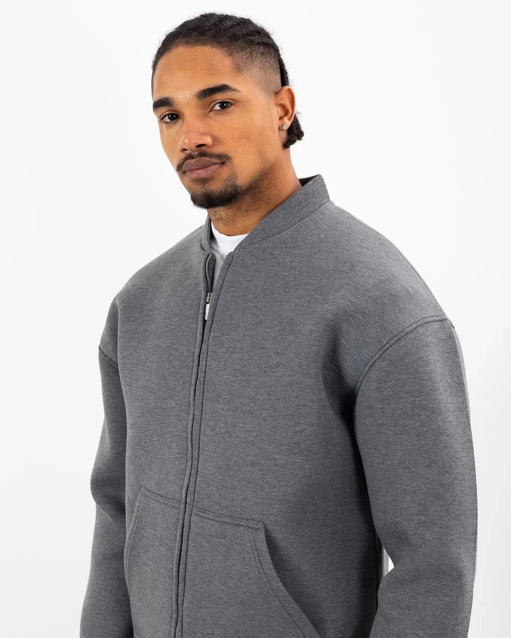 Survêtement Plus Eighteen – OFF THE SYSTEM (PD-7201) – Veste Zippée & Jogger Cargo Unisexe - Gris foncé