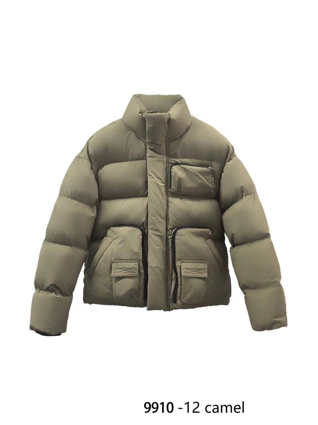 Doudoune X-FEEL  9910 Homme — Blouson Hiver Matelassé Multi-Poches (Black / Olive / Camel)