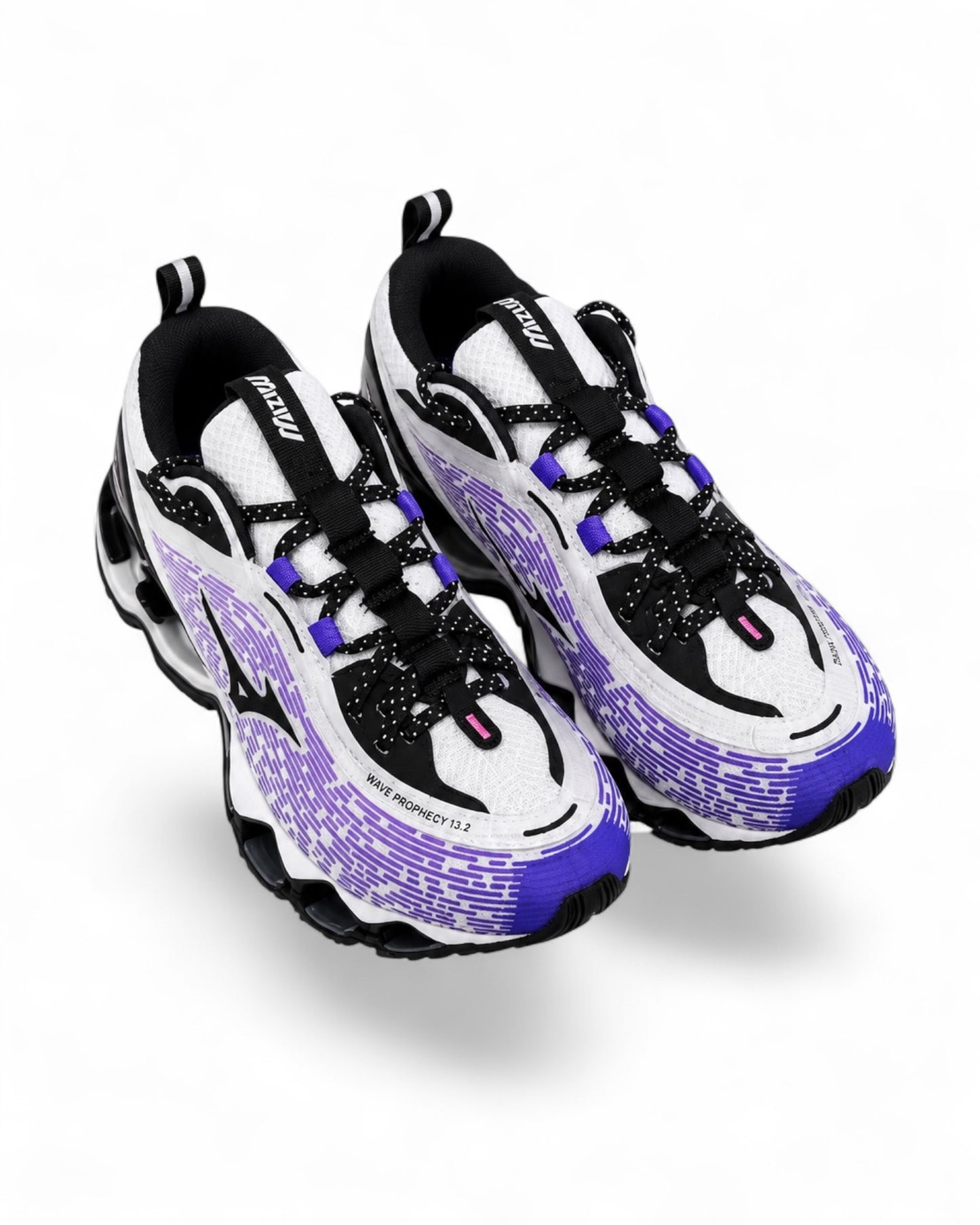 Mizuno Wave Prophecy 13.2 D1GA260505 White Silver Harbor Mist paire homme vue avant dessus