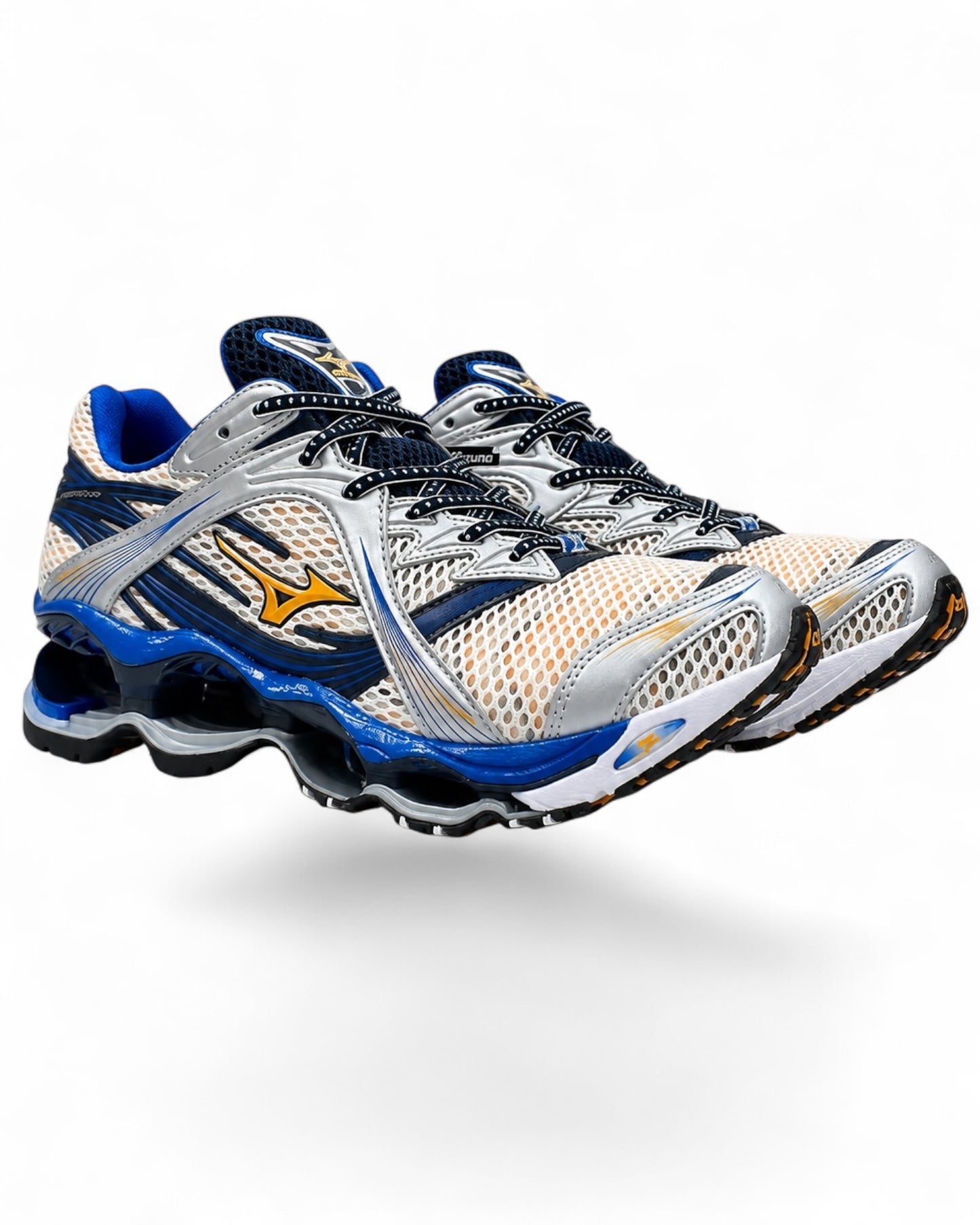 Mizuno Wave Prophecy 1 Artisan's Gold D1GA265501 paire homme vue avant trois quarts