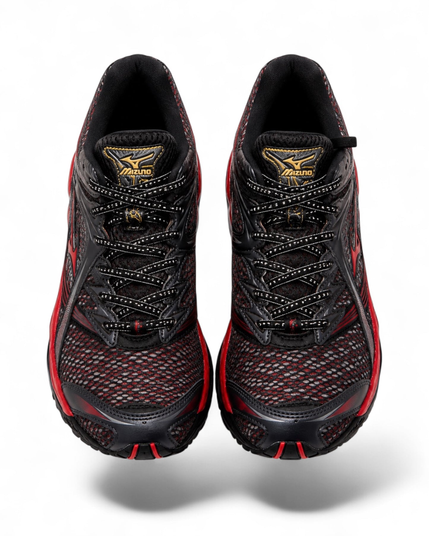 Mizuno Wave Prophecy 1 Harbor Mist Chinese Red Black D1GA265101 vue de face dessus homme