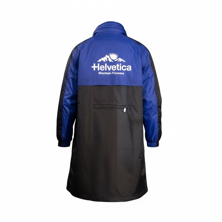 HELVETICA Mountain Pioneers – Veste imperméable NEUILLY (Black/Blue & Black/Red) | Capuche zippée dans le col, packable