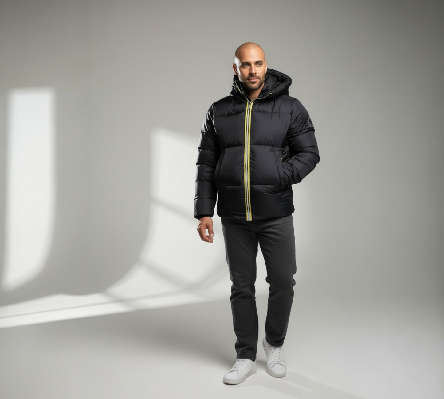 PARAGOOSE – Doudoune WYOMING | Doudoune noire zippée jaune (XS à 3XL)