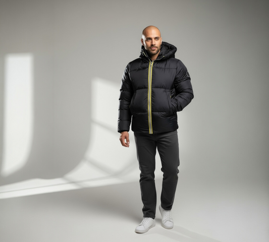 PARAGOOSE – Doudoune WYOMING | Doudoune noire zippée jaune (XS à 3XL)