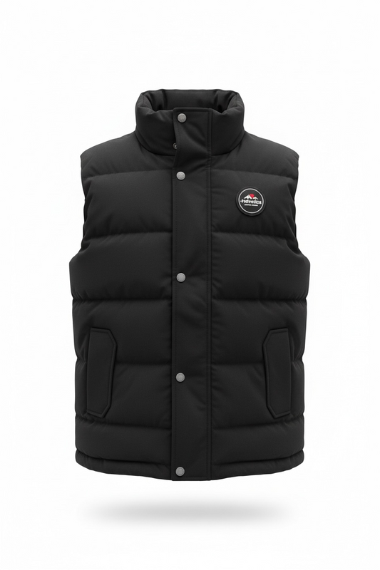 Doudoune sans manches Helvetica ICE noire – Intérieur aluminium – Ultra chaude