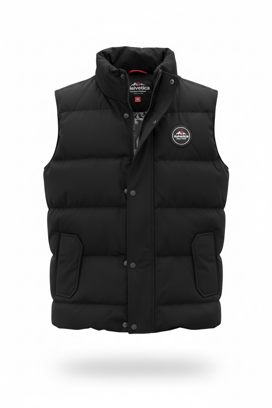 Doudoune sans manches Helvetica ICE noire – Intérieur aluminium – Ultra chaude