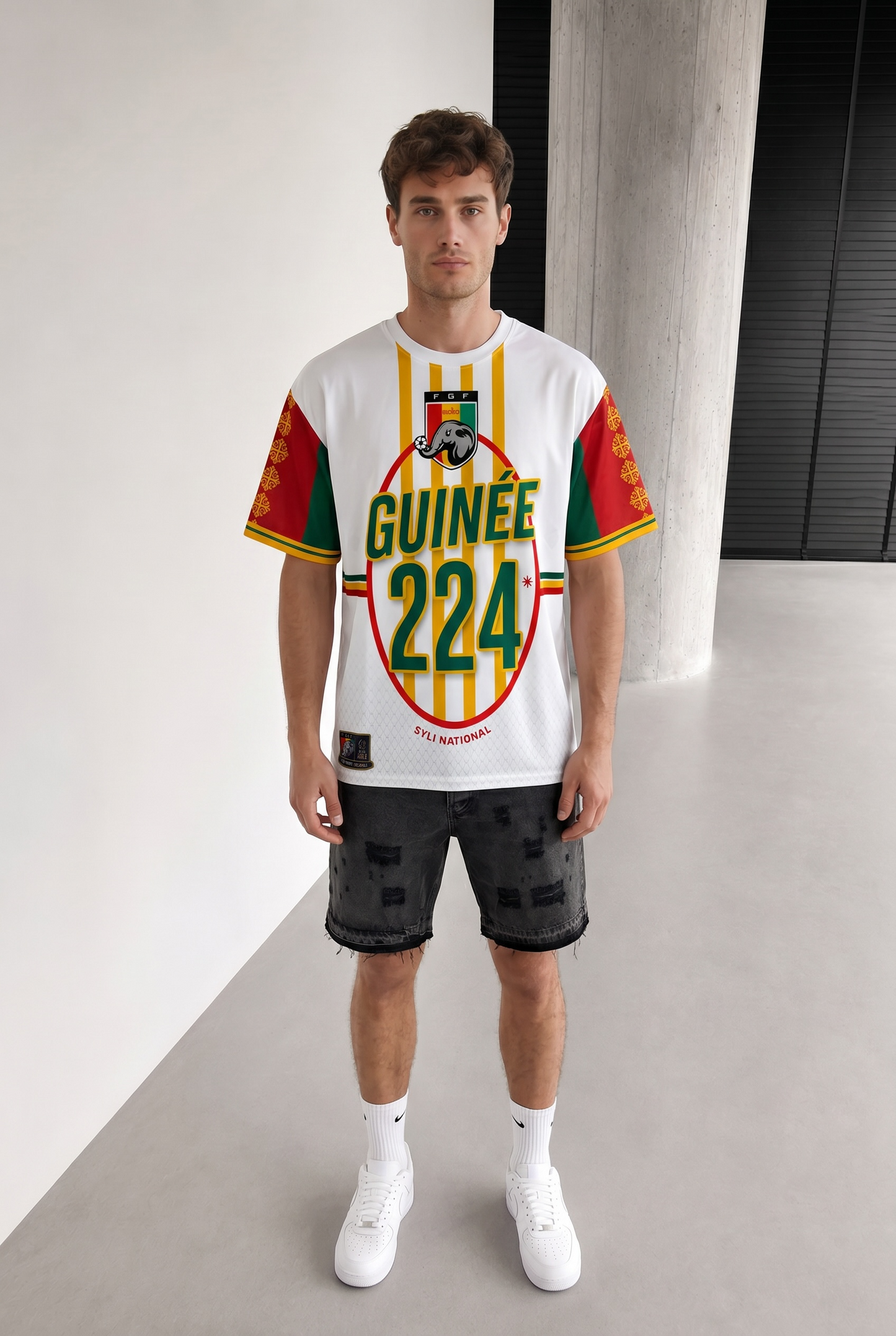 T-shirt Guinée 224 – Maillot Streetwear Blanc Homme