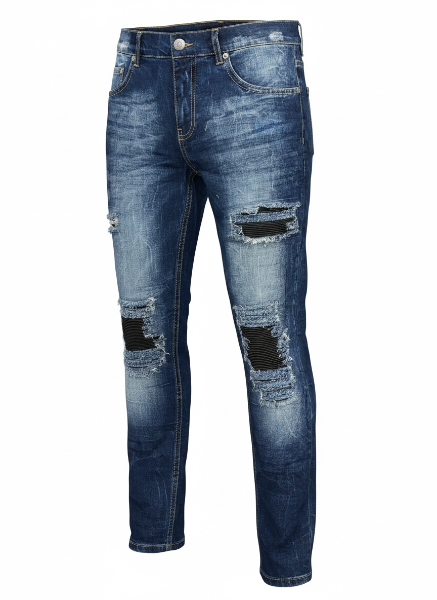 Jean Ghost Rebel Blue Destroy – Denim Stretch Homme