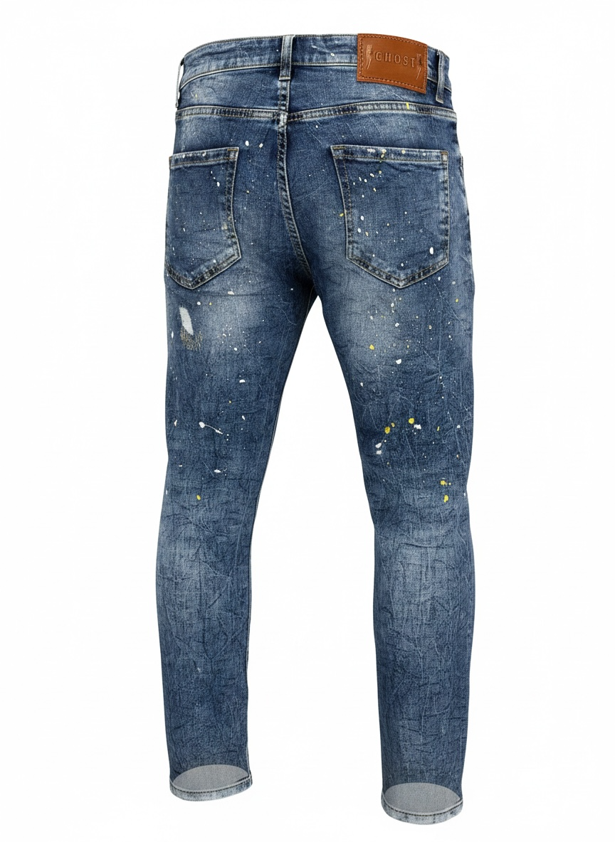 Jean Ghost Summer Blue Paint Destroy Homme – Denim Stretch Premium