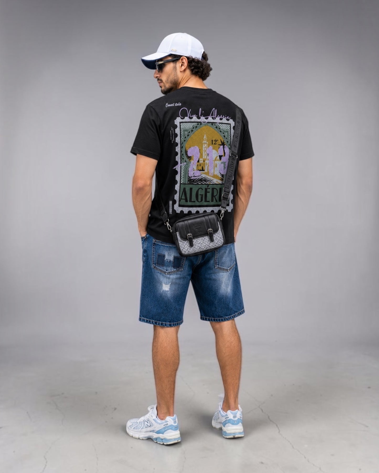 T-Shirt Viva l'Algérie – Connect Studios Paris | Timbre Algérie 213 Noir